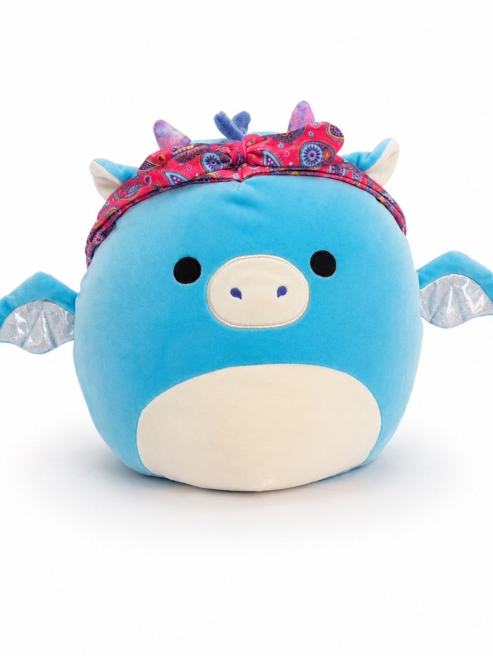 Squishmallows Blue Dragon Plush with Paisley Headband